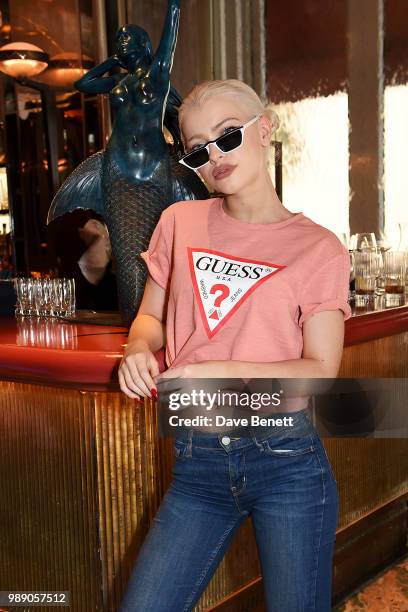 Alice Chater attends The Grimmy Brunch Series at Sexy Fish on July 1, 2018 in London, England.