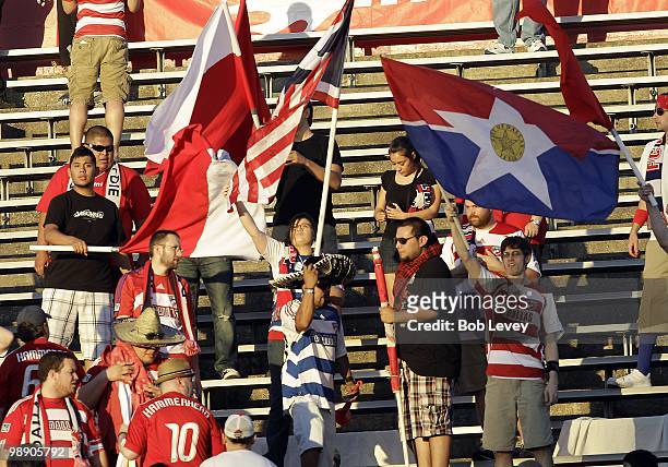 Dallas fans show their support at the game against the Houston Dynamo at Robertson Stadium on May 5, 2010 in Houston, Texas.