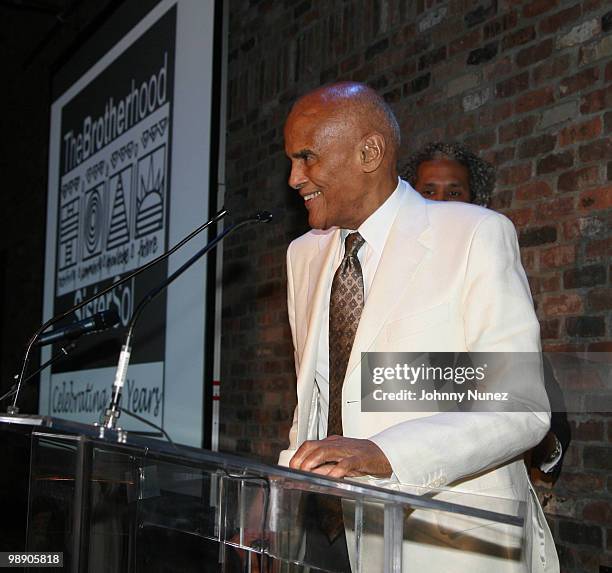 Harry Belafonte attends The Brotherhood/Sister Sol 6th Annual "Voices" Gala at Cedar Lake on May 6, 2010 in New York City.