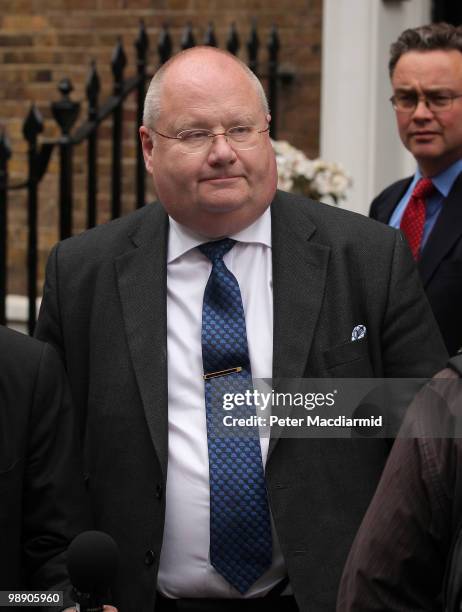 Conservative party chairman Eric Pickles leaves the St Stephen's Club after speaking to reporters on May 7, 2010 in London, England. After 5 weeks of...