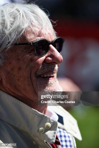 Bernie Ecclestone, Chairman Emeritus of the Formula One Group, looks on in the Paddock before the Formula One Grand Prix of Austria at Red Bull Ring...