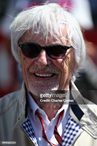 Bernie Ecclestone, Chairman Emeritus of the Formula One Group, looks on in the Paddock before the Formula One Grand Prix of Austria at Red Bull Ring...