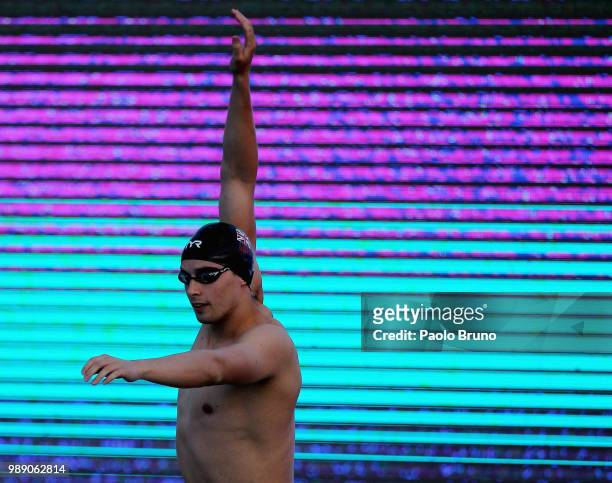 Stephen Milne of Great Britain prepares to compete in the men 200m freestyle during the 55th 'Sette Colli' international swimming trophy at Foro...