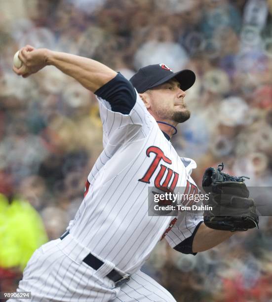 Jesse Crain of the Minnesota Twins pitches against the Detroit Tigers at Target Field on May 5, 2010 in Minneapolis, MN.