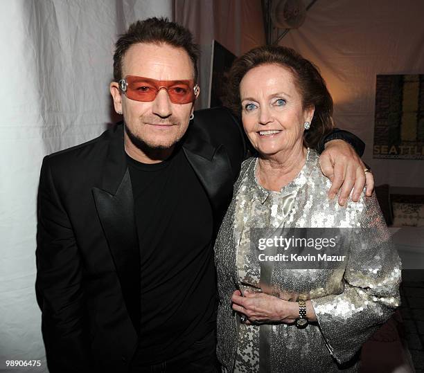 Bono of U2 and Loretta Brennan Glucksman, Chairman of the American Ireland Fund attends the American Ireland Fund Gala at the Tent at Lincoln Center...