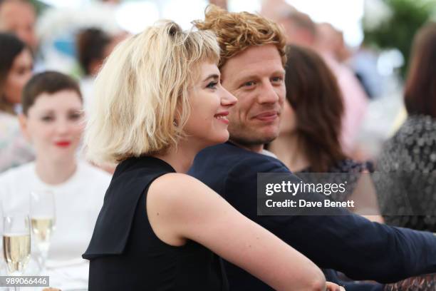 Imogen Poots and James Norton attend the Audi Polo Challenge at Coworth Park Polo Club on July 1, 2018 in Ascot, England.