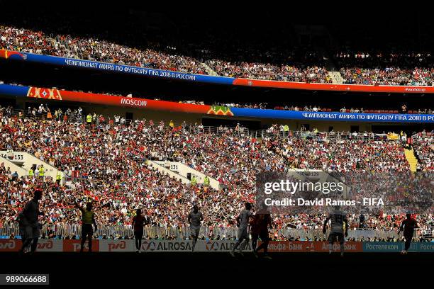General view of the action during the 2018 FIFA World Cup Russia Round of 16 match between Spain and Russia at Luzhniki Stadium on July 1, 2018 in...
