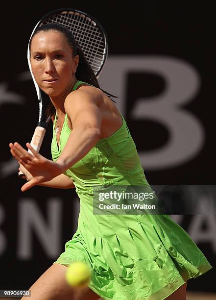 Jelena Jankovic of Serbia in action againts Serena Williams of USA during Day Five of the Sony Ericsson WTA Tour at the Foro Italico Tennis Centre on...