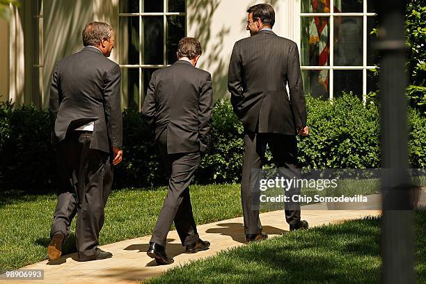 Members of U.S. President Barack Obama's economics team National Economic Council Director Lawrence Summers, Treasury Secretary Timothy Geithner and...