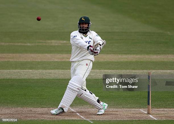 Hashim Amla of Nottinghamshire hits out during the LV County Championship match between Hampshire and Nottinghamshire at The Rose Bowl on May 7, 2010...