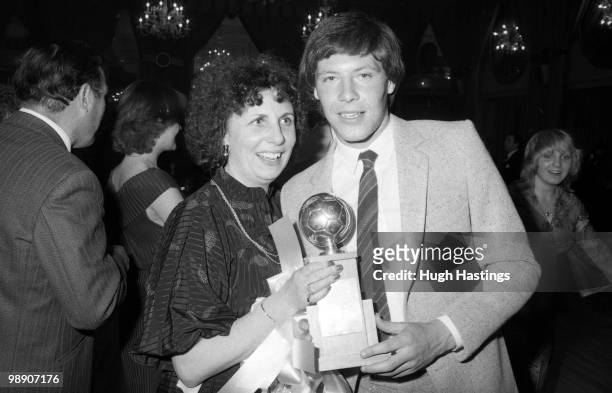 Chelsea Player of the Year Dinner Dance. Portrait of Chelsea Player of the Year 1978-79 Tommy Langley with former Chelsea FC Club Secretary Christine...