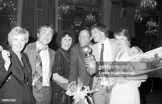 Chelsea Player of the Year Dinner Dance. Group shot of Chelsea Player of the Year 1978-79 Tommy Langley with his wife, team-mate Ron Harris and...