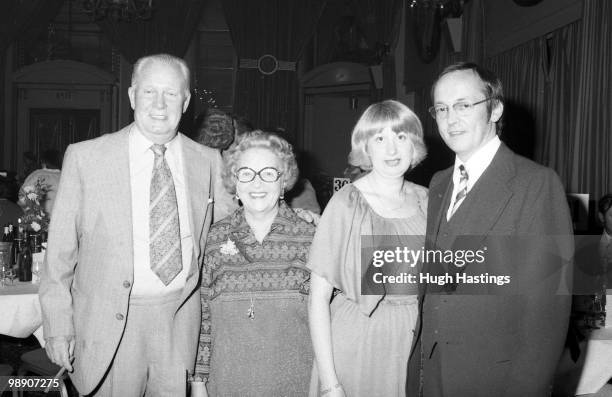 Chelsea Player of the Year Dinner Dance. Group shot of Chelsea stewards Sid Jenkins and Ian Jenkins and their wives at the 1979 Player of the Year...