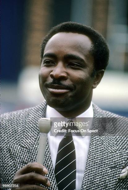 Former Cincinnati Reds second baseman and now Baseball television analyst Joe Morgan in this portrait circa late1980's before a Major League Baseball...