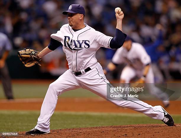 Relief pitcher Randy Choate of the Tampa Bay Rays pitches against the Kansas City Royals during the game at Tropicana Field on April 30, 2010 in St....