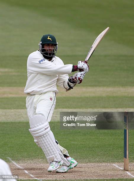 Hashim Amla of Nottinghamshire hits out during the LV County Championship match between Hampshire and Nottinghamshire at The Rose Bowl on May 7, 2010...