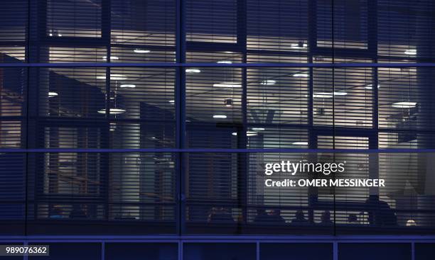 German Chancellor and leader of the Christian Democratic Union Angela Merkel and CDU members attend a party leadership meeting at the CDU...