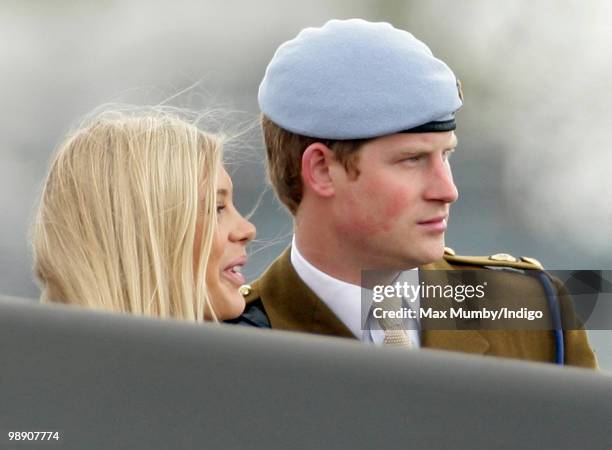 Chelsy Davy and boyfriend HRH Prince Harry attend Harry's Army Air Corps pilots course graduation ceremony at the Museum of Army Flying on May 7,...