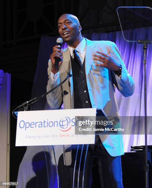 Former NBA player John Salley speaks at the Operation Smile Annual Gala at Cipriani, Wall Street on May 6, 2010 in New York City.