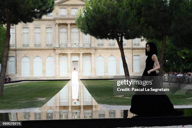 Models walk the runway during the Givenchy Haute Couture Fall Winter 2018/2019 show as part of Paris Fashion Week on July 1, 2018 in Paris, France.