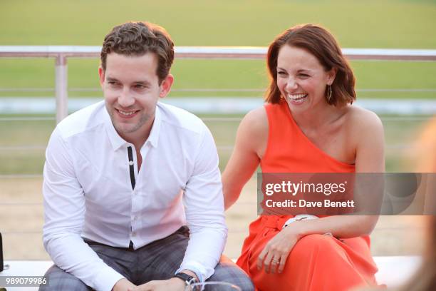 Nick Hendrix and Jessica Ellerby attend the Audi Polo Challenge at Coworth Park Polo Club on July 1, 2018 in Ascot, England.
