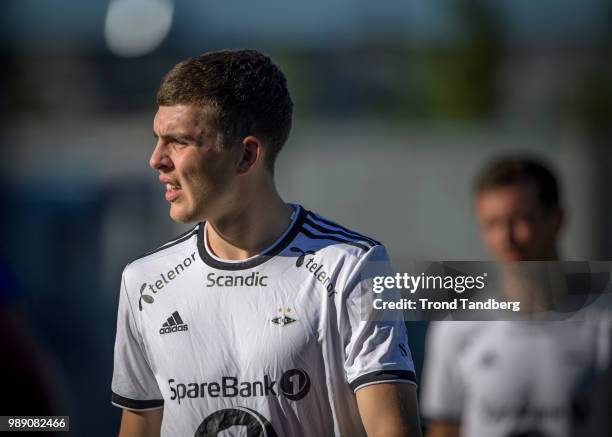 Jacob Vandso Rasmussen of Rosenborg during Sandefjord v Rosenborg at Komplett Arena on July 1, 2018 in Sandefjord, Norway.