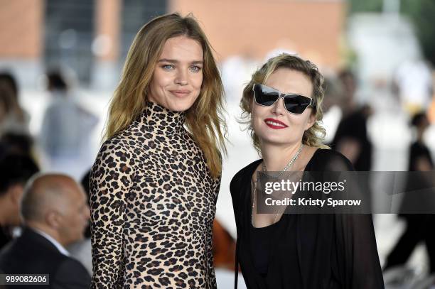 Natalia Vodianova and Renata Litvinova attend the Vetements Haute Couture Fall Winter 2018/2019 show as part of Paris Fashion Week on July 1, 2018 in...