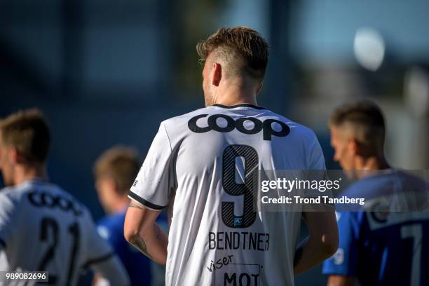 Nicklas Bendtner of Rosenborg during Sandefjord v Rosenborg at Komplett Arena on July 1, 2018 in Sandefjord, Norway.