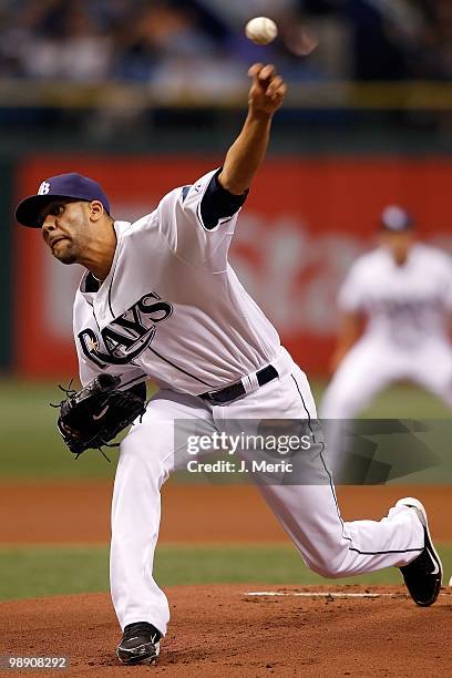 Pitcher David Price of the Tampa Bay Rays pitches against the Kansas City Royals during the game at Tropicana Field on May 1, 2010 in St. Petersburg,...