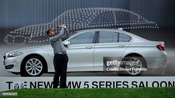 Robert Rock of England plays his tee shot on the 15th hole during the second round of the BMW Italian Open at Royal Park I Roveri on May 7, 2010 in...