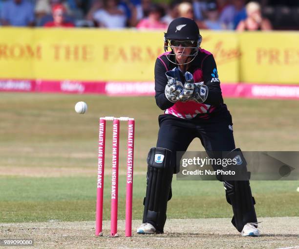 Katey Martin of New Zealand Women during International Twenty20 Final match between England Women and New Zealand Women at The Cloudfm County Ground,...