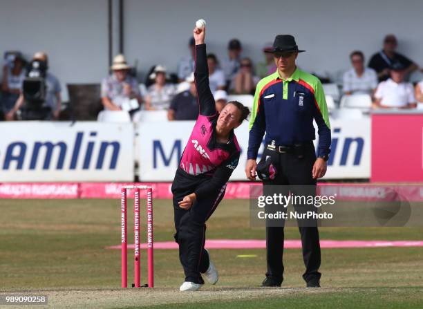 Hayley Jensen of New Zealand Women during International Twenty20 Final match between England Women and New Zealand Women at The Cloudfm County...