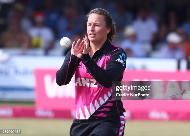 Hayley Jensen of New Zealand Women during International Twenty20 Final match between England Women and New Zealand Women at The Cloudfm County...