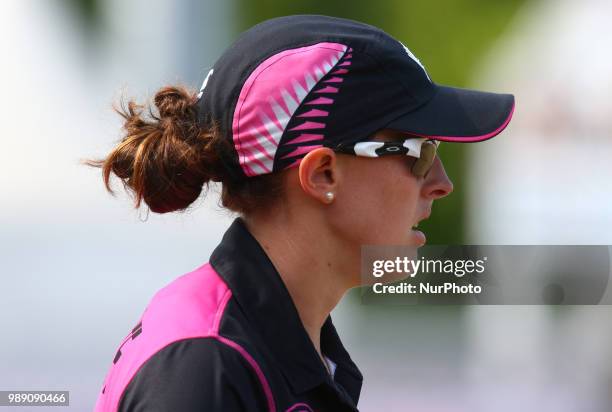Amy Satterthwaite of New Zealand Women during International Twenty20 Final match between England Women and New Zealand Women at The Cloudfm County...