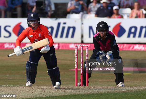 Tammy Beaumont of England Women during International Twenty20 Final match between England Women and New Zealand Women at The Cloudfm County Ground,...