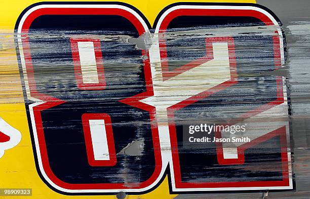 Detail view of the right side of the RedBull Toyota, driven by Scott Speed during practice for the NASCAR Sprint Cup Series SHOWTIME Southern 500 at...