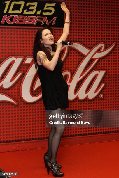 Singer Emii performs in the KISS-FM "Coca-Cola Lounge" in Chicago, Illinois on MAY 06, 2010.