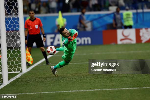 Goalkeeper Danijel Subasic of Croatia in action during 2018 FIFA World Cup Russia Round of 16 match between Croatia and Denmark at the Nizhny...