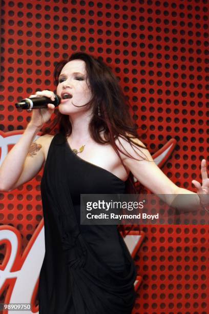 Singer Emii performs in the KISS-FM "Coca-Cola Lounge" in Chicago, Illinois on MAY 06, 2010.