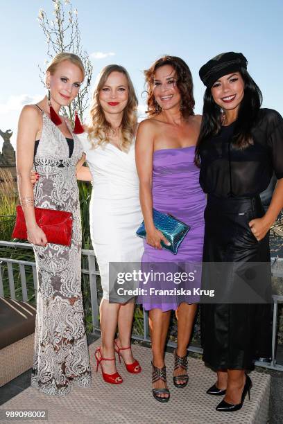 Sonja Kiefer, Regina Halmich, Gitta Saxx and Fernanda Brandao during the Ladies Dinner In Berlin at Hotel De Rome on July 1, 2018 in Berlin, Germany.