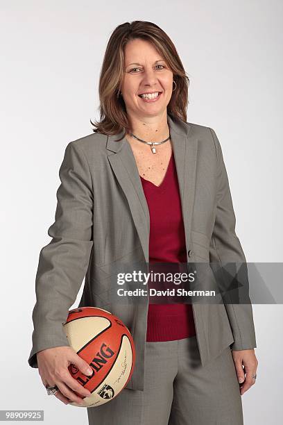 Head coach Cheryl Reeve of the Minnesota Lynx poses for a portrait during 2010 Media Day on May 4, 2010 at the Target Center in Minneapolis,...