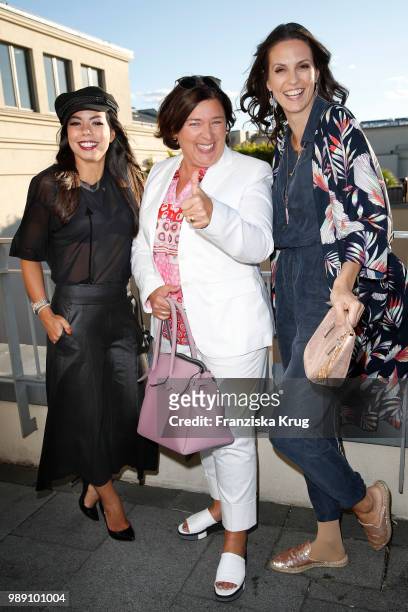 Fernanda Brandao, Vera Int-Veen and Katrin Wrobel during the Ladies Dinner In Berlin at Hotel De Rome on July 1, 2018 in Berlin, Germany.