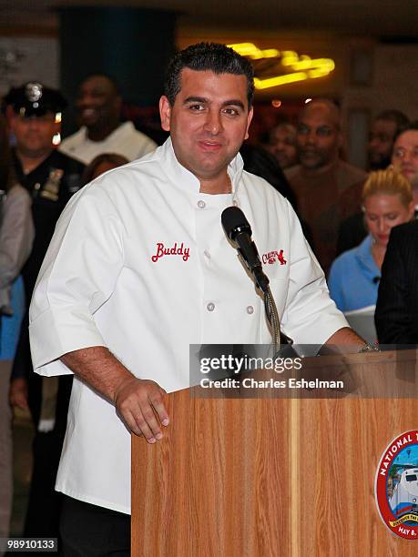 "Cake Boss" Buddy Valastro attends Amtrak's National Train Day celebration at Penn Station on May 7, 2010 in New York City.