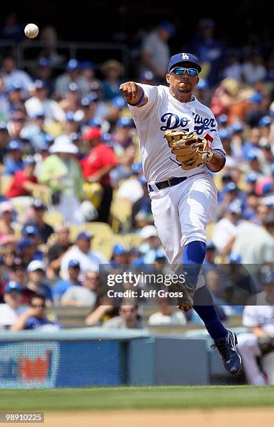 Rafael Furcal of the Los Angeles Dodgers plays against the San Francisco Giants at Dodger Stadium on April 18, 2010 in Los Angeles, California.