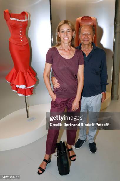 Jean-Claude Meyer and his wife Nathalie Bloch-Laine attend "L'Alchimie secrete d'une collection - The Secret Alchemy of a Collection" Exhibition...