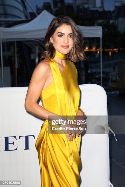 Camila Coelho arrives at 'Tresor d'Afrique':unvelling of Chaumet High Jewelery party as part of Haute Couture Paris fashion week on July 1, 2018 in...