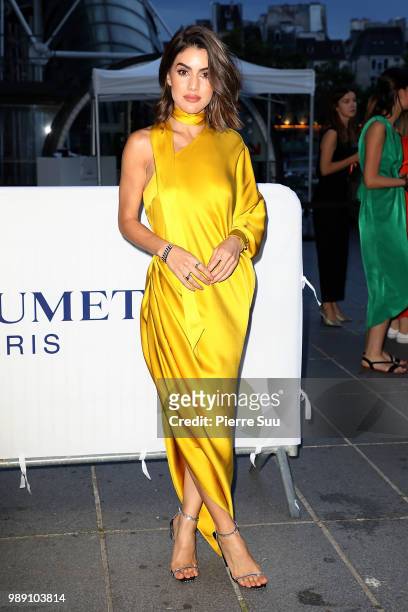 Camila Coelho arrives at 'Tresor d'Afrique':unvelling of Chaumet High Jewelery party as part of Haute Couture Paris fashion week on July 1, 2018 in...