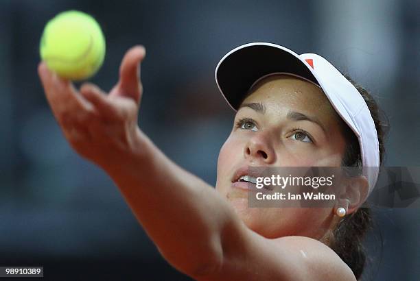 Ana Ivanovic of Serbia in action against María José Martínez Sánchez of Spain during Day Five of the Sony Ericsson WTA Tour at the Foro Italico...