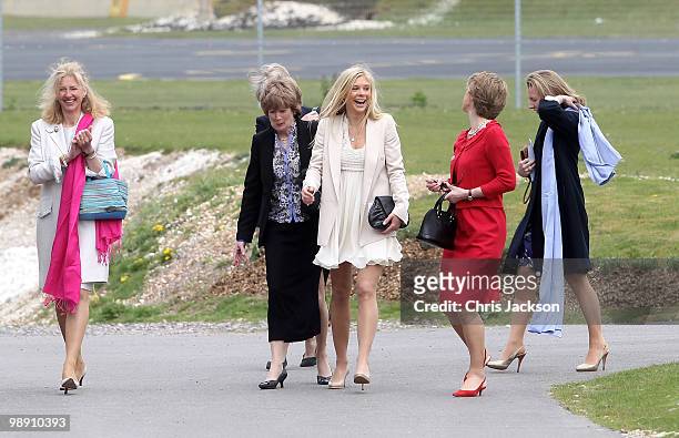 Tiggy Pettifer and Chelsy Davy attends Prince Harry's Pilot Course Graduation at the Army Aviation Centre on May 7, 2010 in Andover, England. The...