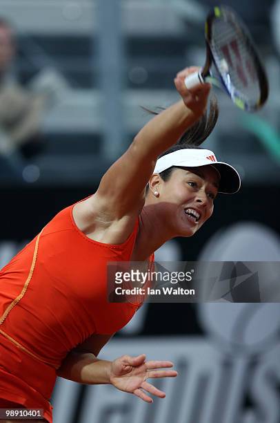 Ana Ivanovic of Serbia in action against María José Martínez Sánchez of Spain during Day Five of the Sony Ericsson WTA Tour at the Foro Italico...